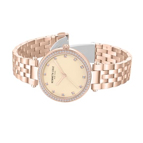 Kenneth Cole Quartz Analog Rose Gold Dial Stainless Steel Strap Watch for Women