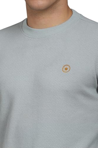 Louis Philippe Men Casual Grey Textured Sweatshirt
