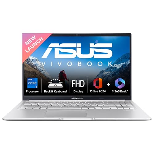 ASUS Vivobook 15, Intel Core i7 13th Gen 13620H, 16GB RAM, 1TB SSD, FHD 15.6", Windows 11, Office Home 2024, Cool Silver, 1.7Kg, X1502VA-BQ1299WS, Intel UHD GPU, 42Whr, M365 Basic (1Year)* Laptop