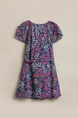 Girls Navy Print Casual Dress