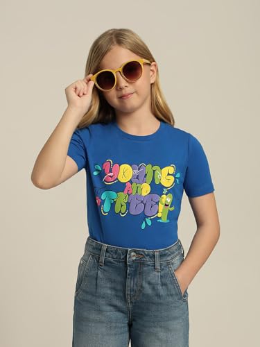 VERO MODA Girl Regular Fit Blue Tshirt