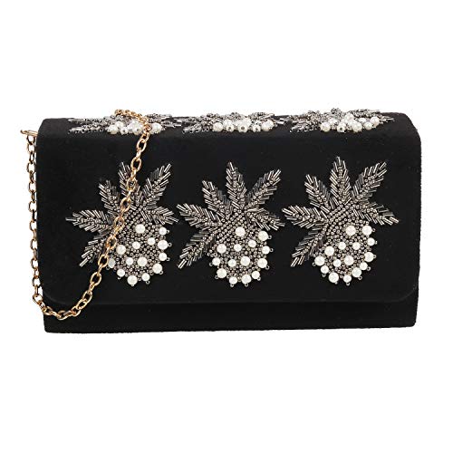 Mochi Womens Synthetic Black Box Clutch (One Size)