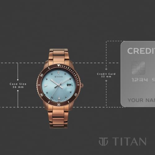Titan P3H +Date @ 3H Purple Purple Round Dial Brown Plating Stainless Steel Strap Womens Watch - 2768QM01