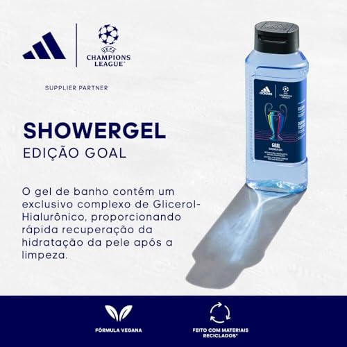 Adidas UEFA Champions League Goal Gift Set for Men (Eau de Toilette 100ml + Shower Gel 250ml)