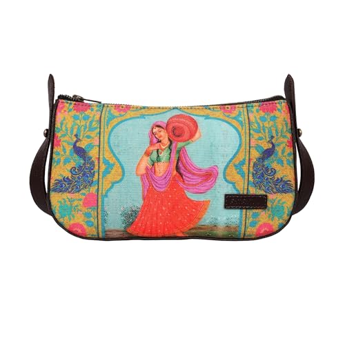Fatfatiya Rajasthani Woman Portrait Shoulder Bag–Artistic, Ethnic & Handcrafted Women's Handbag