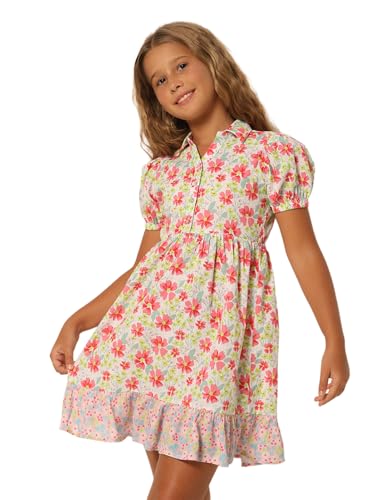 VERO MODA Girl Floral Print Above Knee Length Multicolor Fit & Flare Dress