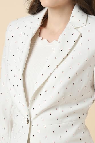 Allen Solly Women White Printed Casual Blazer