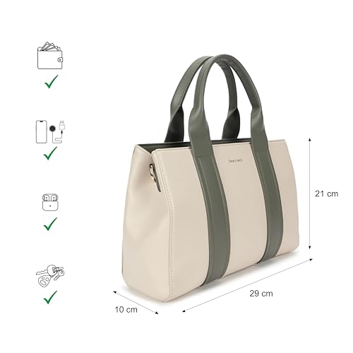 Fastrack Frosted Mint satchel| Women’s Pebbled Faux-Leather Satchel | Dual Compartments, Centre Zip Divider & dual carry option