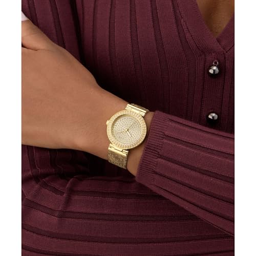 GUESS Champagne Round Dial Analog Women's Watch - GW0943L2
