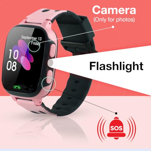 sekyo S1 Kids Smartwatch for Boys & Girls, Calling Smart Watch for Kids with Location Tracker, Camera, SOS & Safe Zone Alert, Family Chat, App Control, Airtel & Vi Micro SIM Support only -Pink