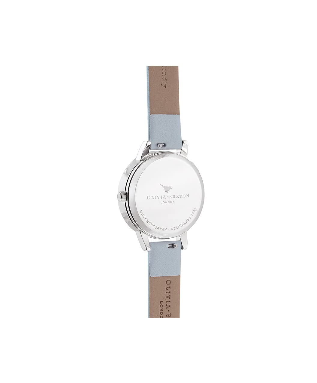 Olivia burton The Wishing Watch Qtz Basic White & Stone Round Dial Women's Watch|Chalk Blue Vegan Material Material|Blue Color Band - OB16SG07
