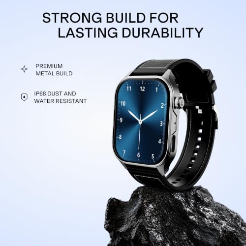 boAt New Launch Ultima Vogue 2, India's First AMOLED Type-C Smartwatch, 1.96" Display, 1000 nits Brightness, Metal Body w/Premium Straps, 10-Days Battery Life, Smartwatch for Men & Women(Active Black)