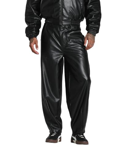 Puma | Super Oversized Pleather Pants | Black | 34