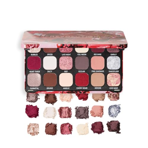 Makeup Revolution Forever Flawless Palette Cherry Rebel Red – Bold Reds & Pinks – Intense Pigmentation & Blendability