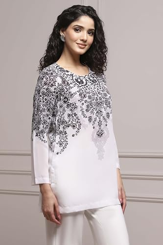 Biba Women Black Art Silk Regular Kurta_32
