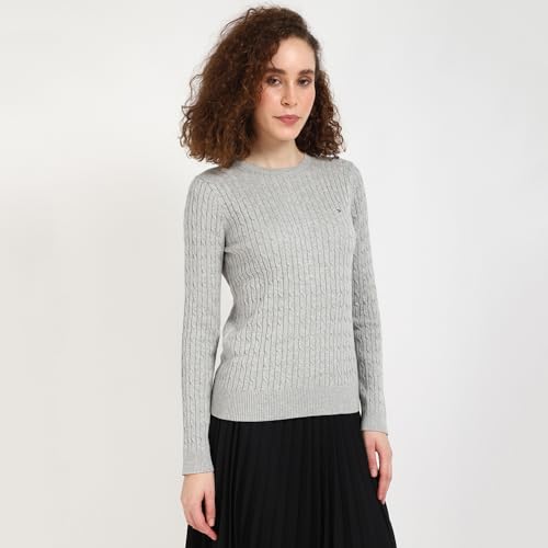 Tommy Hilfiger Womens Grey Color Sweater (XL)