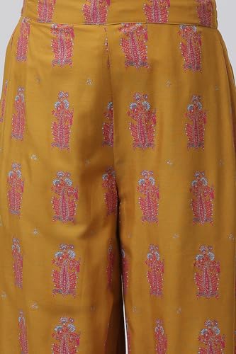 W for Woman Glitter Printed Shantung Straight Kurta And Pants Set