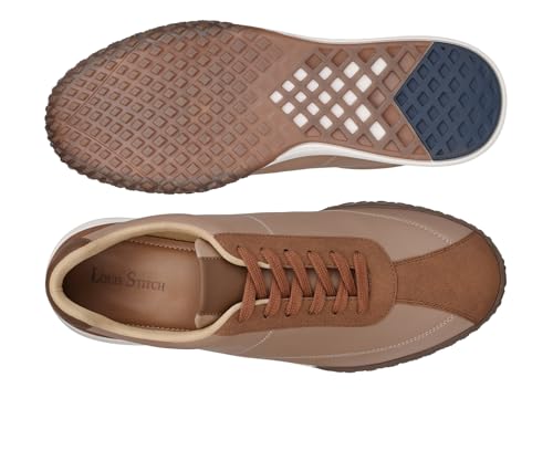 LOUIS STITCH Russet Tan and Beige Sneaker for Men | Comfortable Lace-Up Sneaker | LSP-SNK-AVI009-TNBG | UK-10