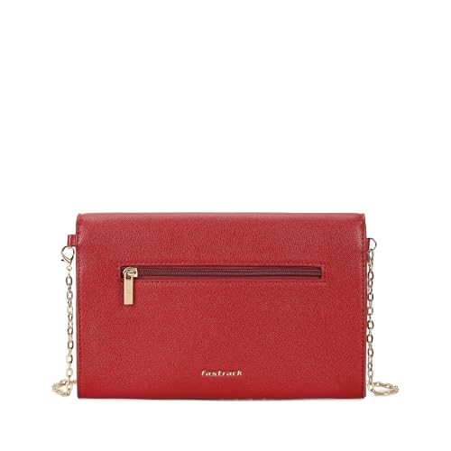 Fastrack Chain Reaction Sling Bag for Women | Medium Size with Flap Closure, Twist Lock and Gold Metal Chain | Stylish Sling Bag for Parties and Casual Outings