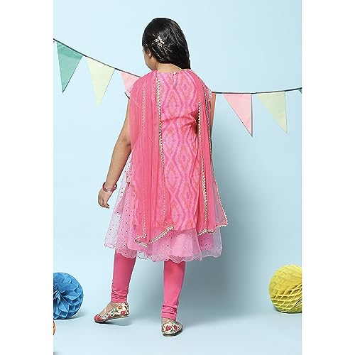 Biba Girls PRINTED A_LINE KID(KW5385_PINK_9)