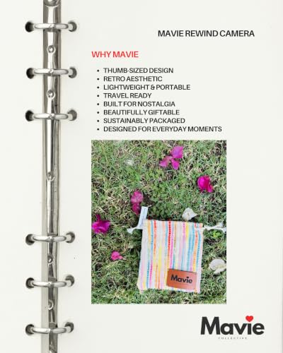 Mavie Rewind Mini Digital Camera | 1080P HD Pocket Digital Camera with Flip Screen | Compact Camera for Travel, Photography, Vlogging & Aesthetic Content