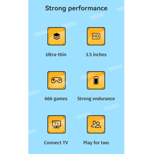 VikriDA G7 Retro 3.5-Inch LCD Color Screen Handheld Game with Gamepad Support Console Mini Ultra-Thin 666 Built-in Games Player Gift for Kids, Blue