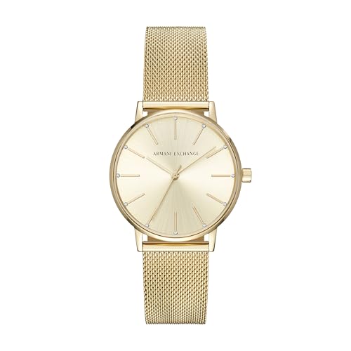Armani Exchange Womens Lola Off- Stainless Steel Analogue Watch - AX5536 (Off-White_Free Size)