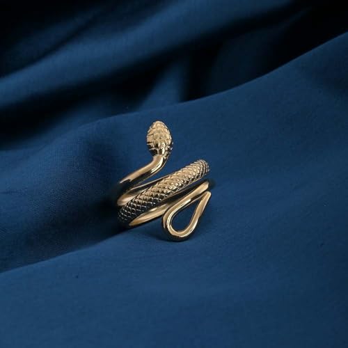 PALMONAS Serpent's Embrace Gold Ring for Women - Gift for Girls & Women | Waterproof & Anti Tarnish Rings, 18k Gold Plated Rings