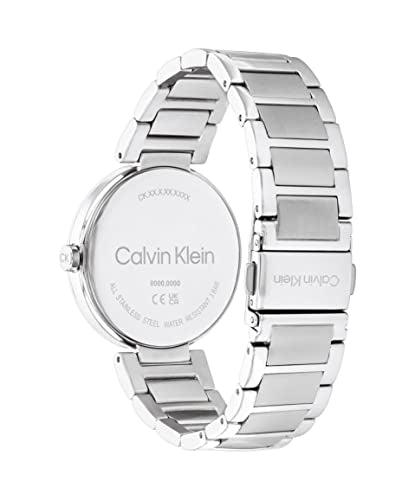 CALVIN KLEIN Ck Sensation Qtz Basic Slim Black Round Dial Women's Watch|Stainless Steel Material|Silver Color Band - 25200249