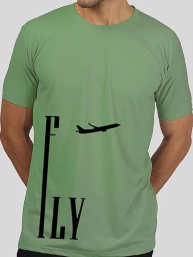 T-70 Men's Printed Round Neck Half Sleeves Poly-Cotton T-Shirt | Color - Mint Green | Size - 5XL (611)