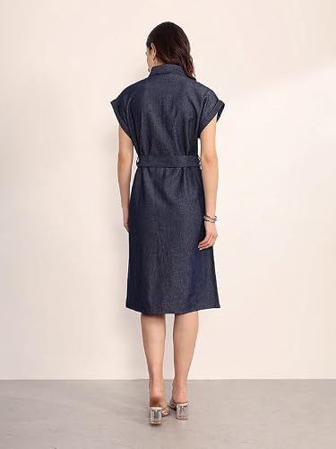 Kazo Indigo Midi Dress (Blue M)