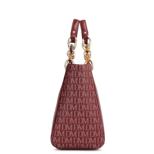 Da Milano Leather Satchel Bag for Women - Cherry Red (LB-00465B)