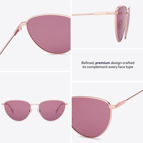 Full Rim Cat Eye Stylish & Premium Sunglasses | Polarized and 100% UV Protected | Women | Narrow | JJ S70011