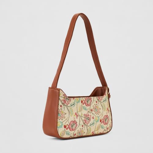 Symbol Premium Women's Shoulder Bag crafted from Poly Canvas and PU | Stylish Handbag | Ladies Purse (SP-AW26-CARL-SBAG-02_Tan)