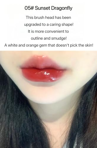 CAPPUVINI Bubble Mirror Water Lip Gloss | Moisturizing Lip Tint & Balm | Glossy Finish with Non-Sticky & Long-Lasting | Light Pink, Red, Brown Nude lipsticks for women | All Soft & Bold Shades | long stay lipstick waterproof (05# Sunset Dragonfly, 3g)