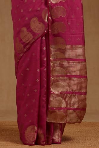 Soch Womens Fuchsia Art Silk Zari Woven Saree