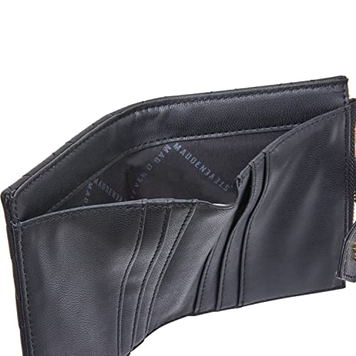 Steve Madden Womens Steve Madden JEM Bifold Card Case, Black, One Size US, Black, One Size