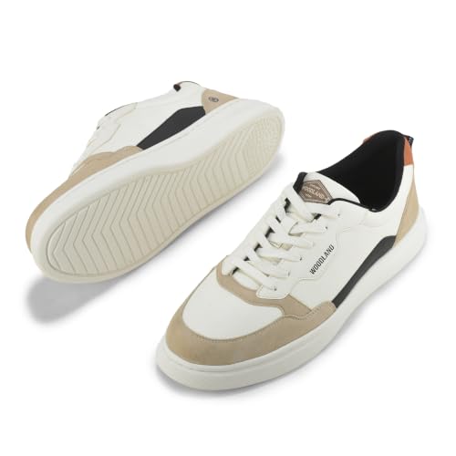Woodland Men's White Polyurethane Sneakers-UK-6 (Euro 40)