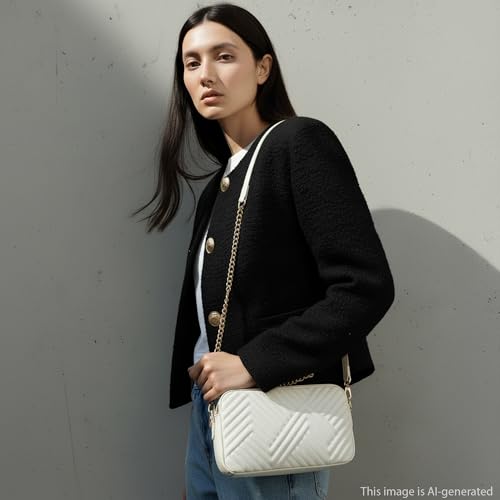 Fastrack StitchPlay Sling | Quilted Faux-Leather Women’s Handbag | Crossbody with 3 Compartments & Metal Strap | Sling for Everyday Carry