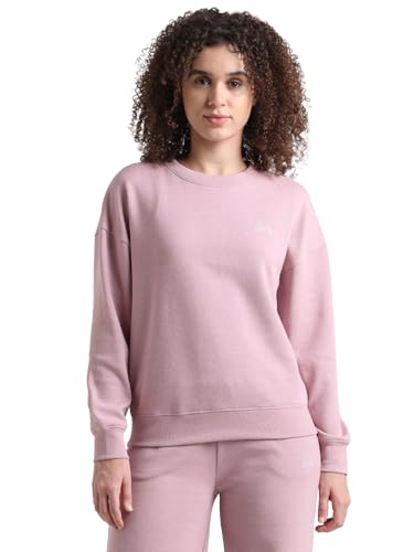 ONLY Women's Cotton Blend Round Neck Sweater (15334937-Dawn Pink_Dawn