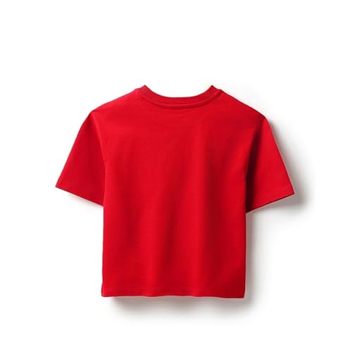 United Colors of Benetton Boxy Fit Round Neck Solid Laser Cut Out T-Shirt
