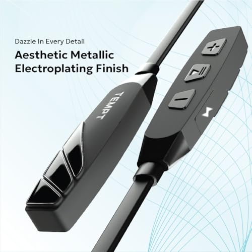 TEMPT Groove Pro Wireless Bluetooth Neckband Earphone, Bluetooth v5.2 with up to 45Hr Playtime, Type-C Fast Charging, ENC, IPX5 Water & Sweat Resistant, IPX5 Water & Sweat Resistance (Black)