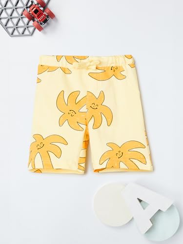 Max Boys Printed Shorts Set (Yellow_18-24 M)