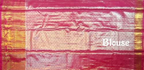 VFCollections Women's Traditional Handloom Kanchipuram Silk Pure Pattu Sarees | Rich Zari Woven Design | Bridal Saree | Unstitched Blouse -2