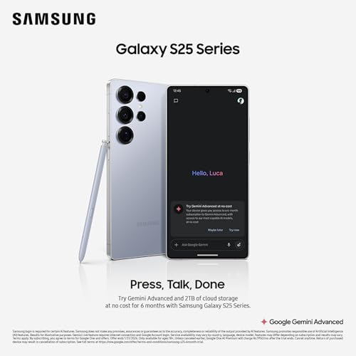 Samsung Galaxy S25 Ultra 5G AI Smartphone (Titanium Whitesilver, 12GB RAM, 256GB Storage), 200MP Camera, S Pen Included, Long Battery Life