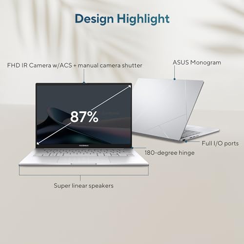 ASUS Zenbook 14,Smartchoice,Intel Core Ultra 5 (Series 2),16GB,1TB,3K OLED Touch Screen,14" (35.5 cm),120Hz,Win 11,M365 Basic (1Y),Office 2024, Silver,1.28 kg,UX3405CA-PZ345WS,Thin & Light Laptop