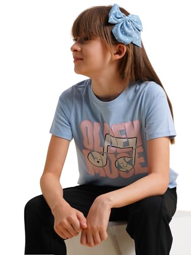 VERO MODA Girl's Regular Fit Light Blue T-Shirt