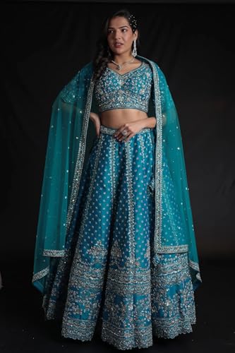 Women's Silk Lehenga with Zardozi and Embroidered work