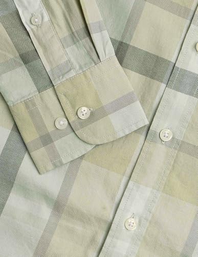 U.S.Polo ASSN. Men's Checkered Tailored Fit Shirt (USSHT2960_Light Green