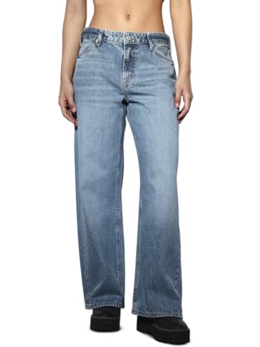 ONLY Women's High Rise Wide Leg Jeans Light Blue Denim